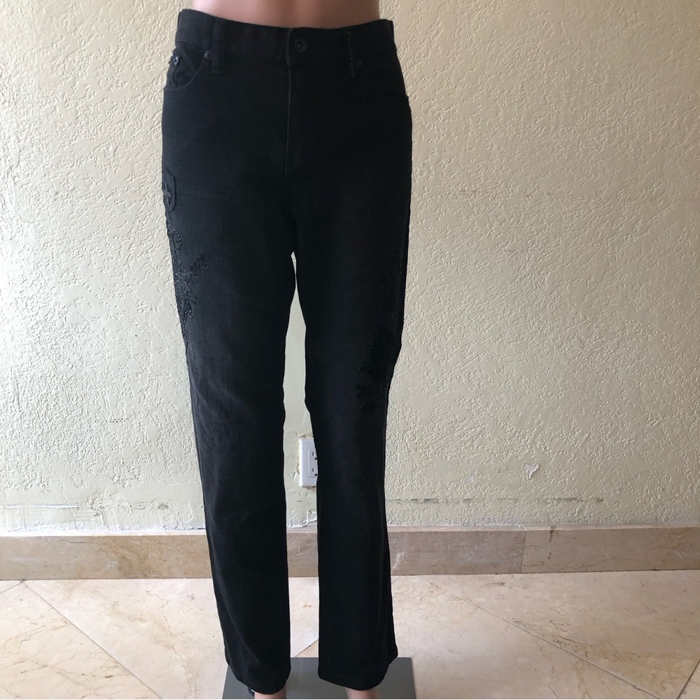 Ralph Lauren Women’s Size 6 Black Jeans Pants Embellished Vintage Embroidered